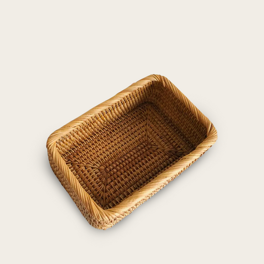 Panier en osier<br>pour salle de bain