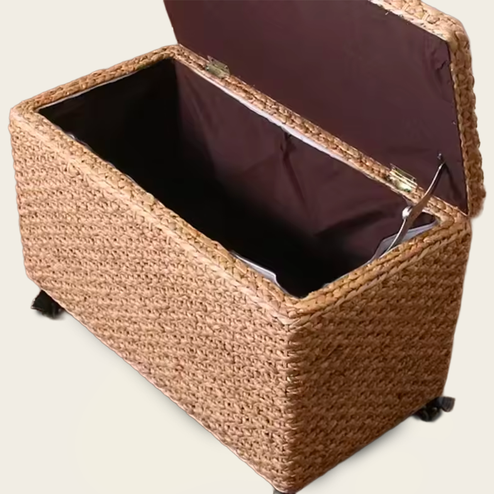 Coffre en Osier<br>sur Roulettes