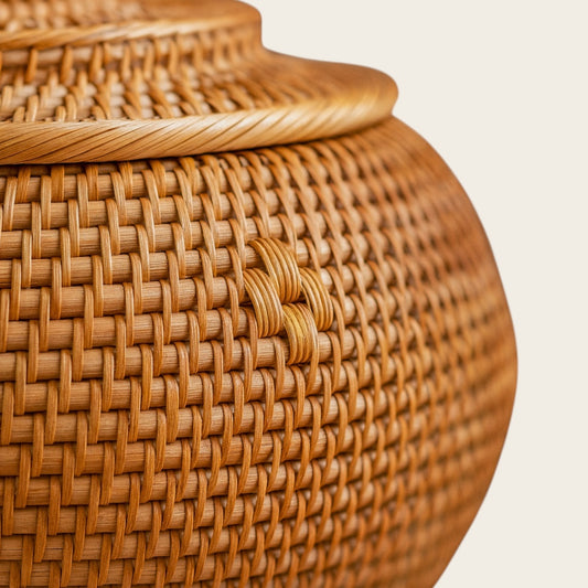 Panier Déco en Osier<br>avec Couvercle