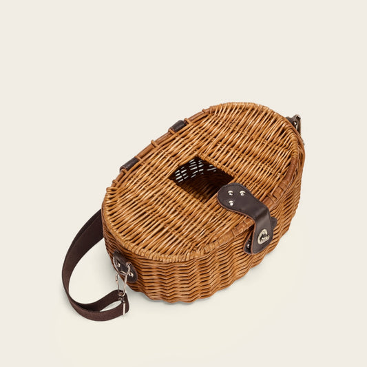 Panier de Pêche en Osier<br>avec Couvercle