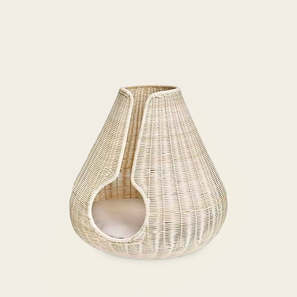 Panier Design<br>en Osier pour Chat