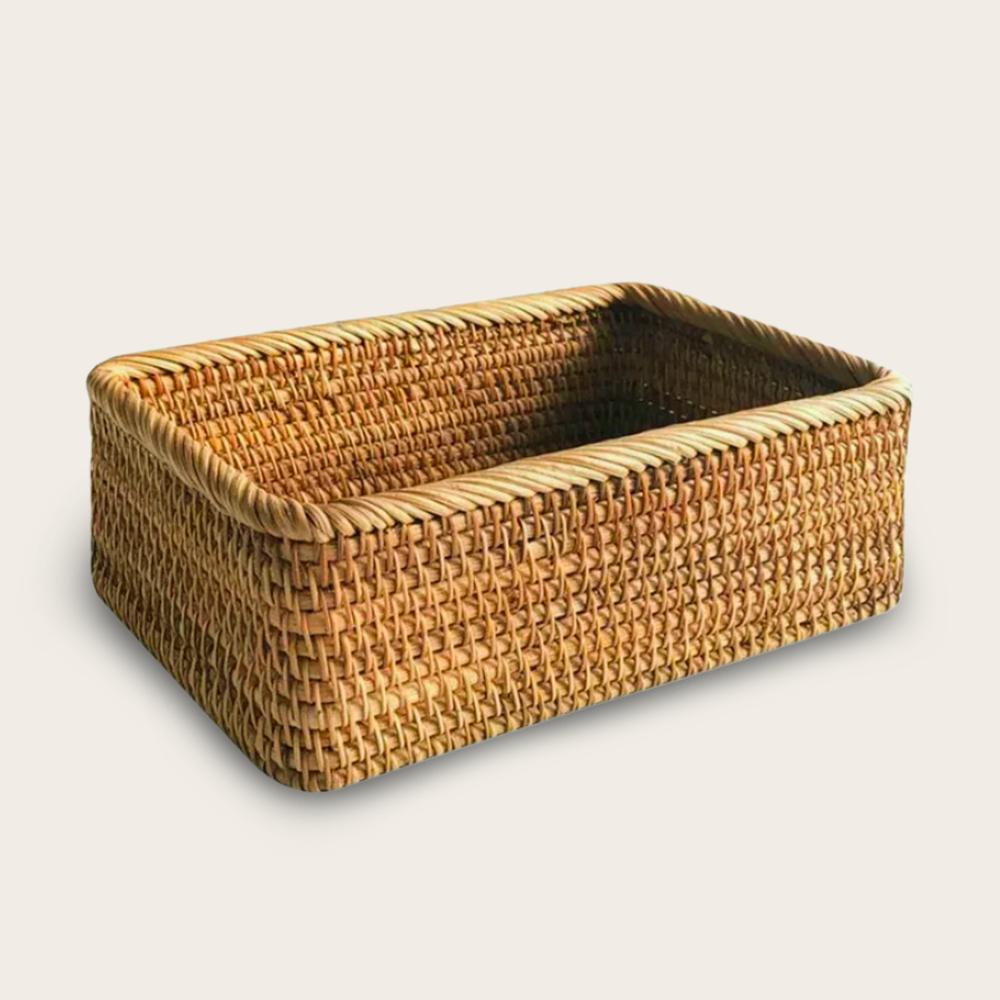 Panier en osier<br>pour salle de bain