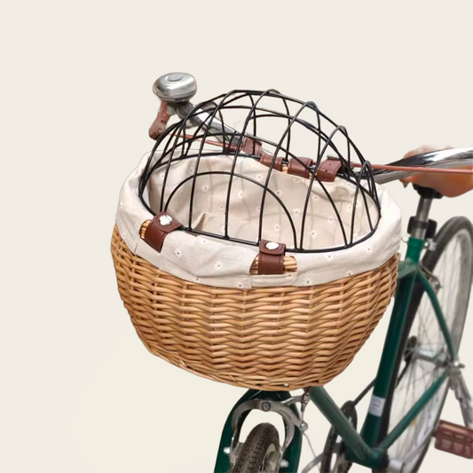 Panier à Vélo<br>en Osier pour Chat