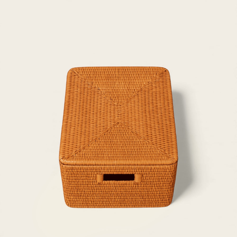 Panier en Osier<br>avec Couvercle Large