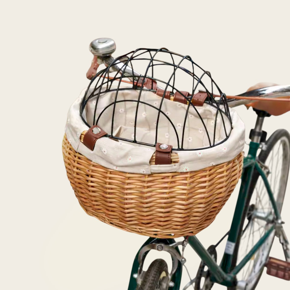 Panier de Vélo en Osier<br>pour Chien
