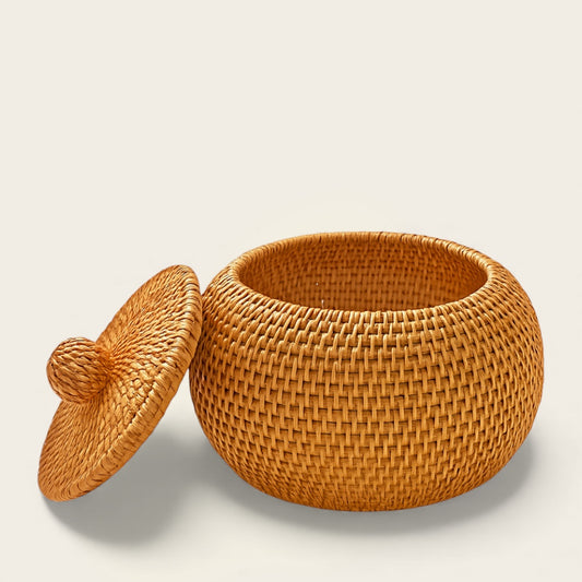 Panier osier pour oeufs avec couvercle