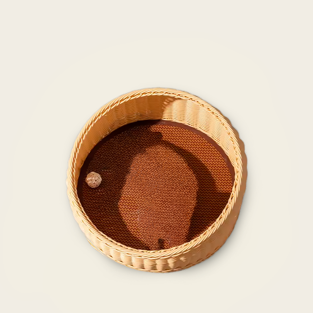 Panier Rond<br>en Osier pour Chat