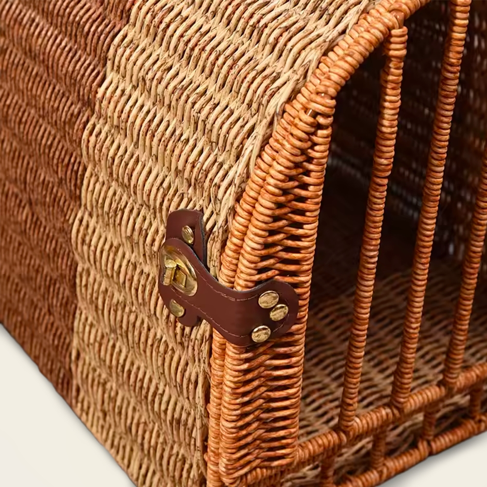 Panier de Transport<br>en Osier pour Chat