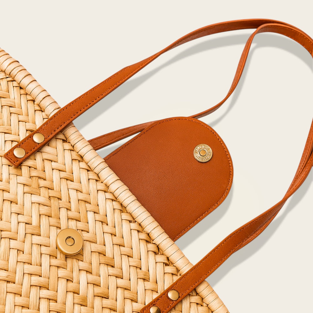 Cabas en Cuir<br>et Osier