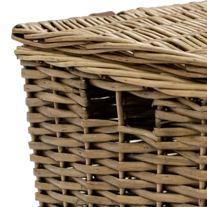 JVL Handmade : Panier en osier avec sangles en simili cuir, taille XL