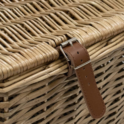 JVL Handmade : Panier en osier avec sangles en simili cuir, taille XL