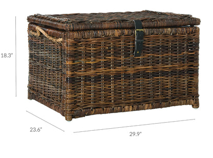 happimess HPM9001B Caden Malle de Rangement en Osier pour la Maison, la Chambre, Le Salon, Le Couloir, 76 cm, Brun