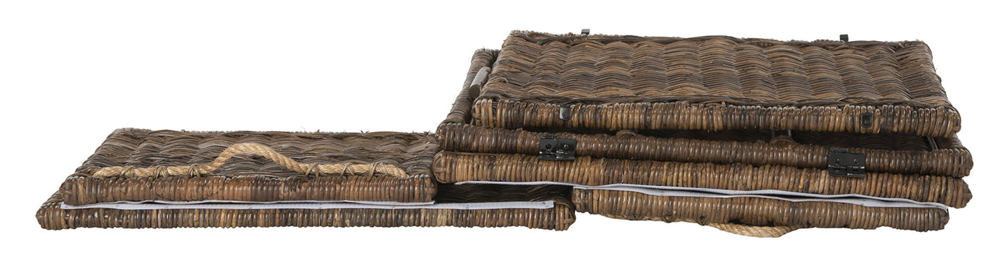 happimess HPM9001B Caden Malle de Rangement en Osier pour la Maison, la Chambre, Le Salon, Le Couloir, 76 cm, Brun
