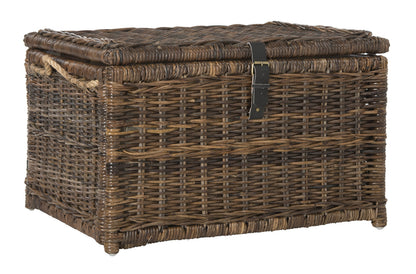 happimess HPM9001B Caden Malle de Rangement en Osier pour la Maison, la Chambre, Le Salon, Le Couloir, 76 cm, Brun