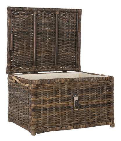 happimess HPM9001B Caden Malle de Rangement en Osier pour la Maison, la Chambre, Le Salon, Le Couloir, 76 cm, Brun