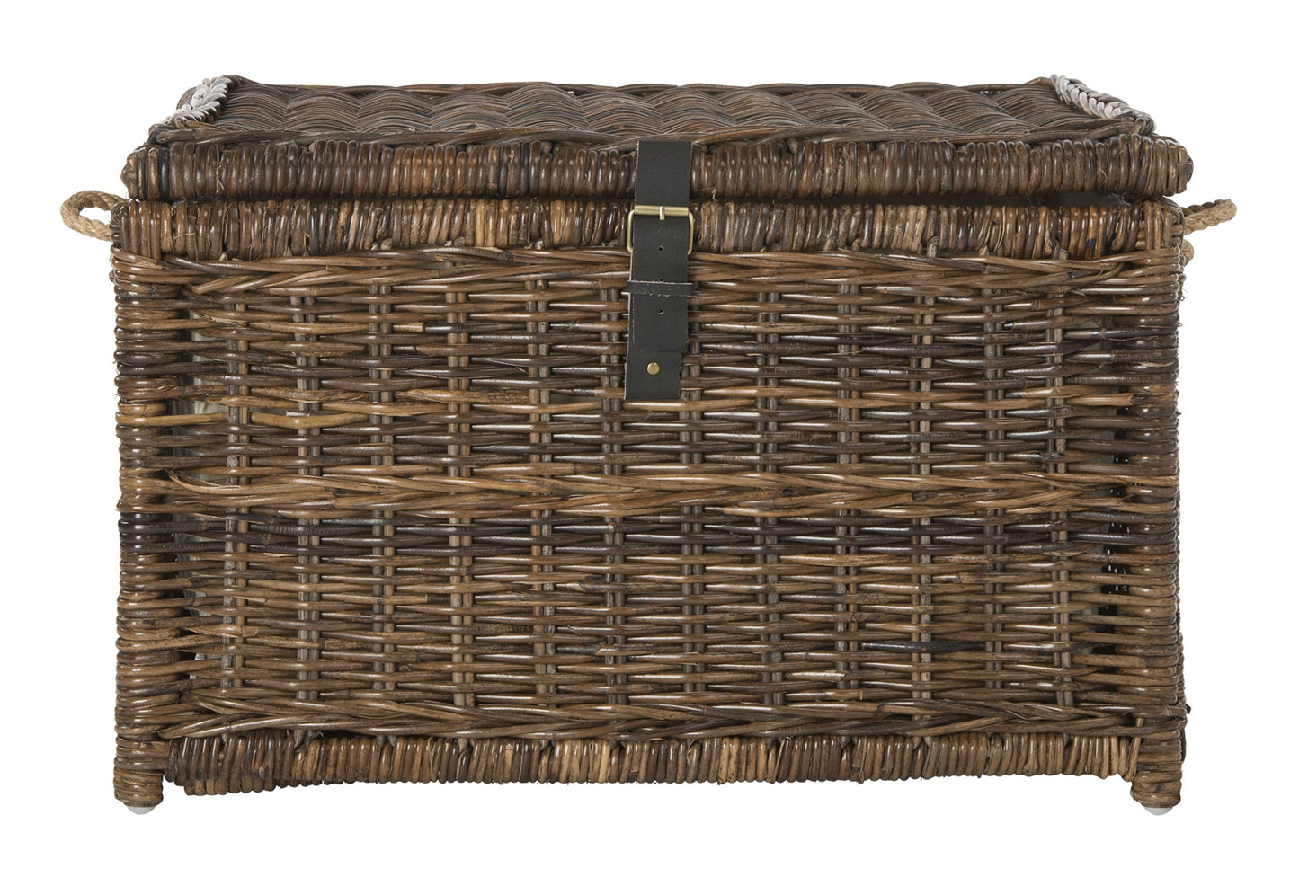 happimess HPM9001B Caden Malle de Rangement en Osier pour la Maison, la Chambre, Le Salon, Le Couloir, 76 cm, Brun