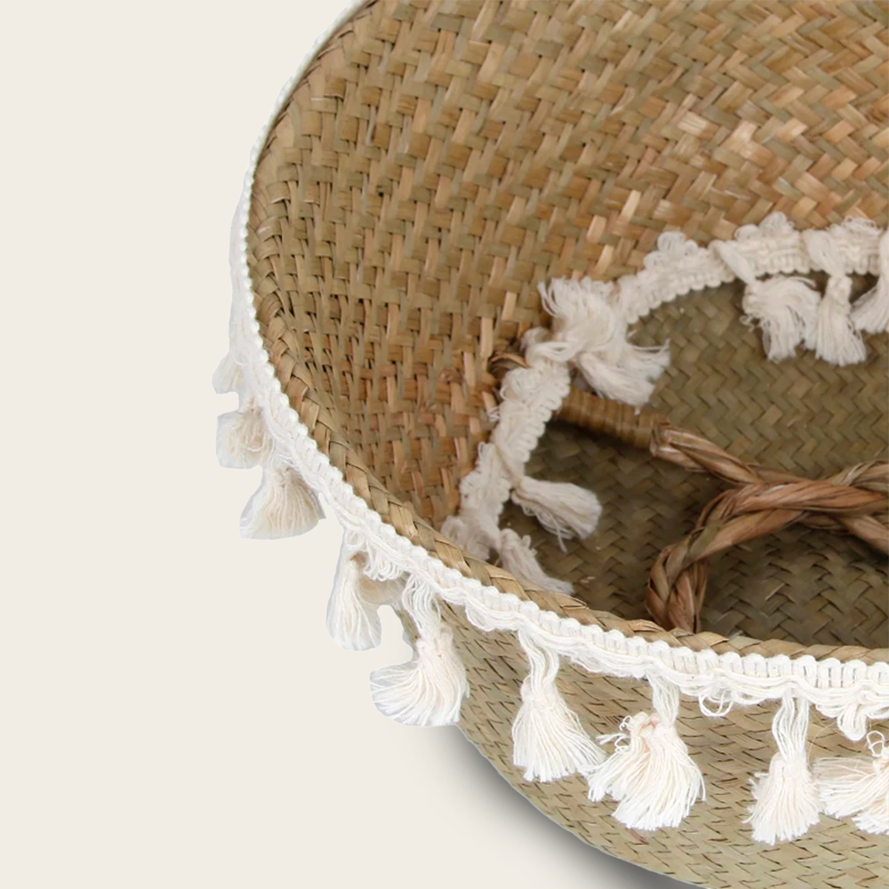 Panier en Osier<br>avec Pompon