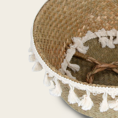 Panier en Osier<br>avec Pompon