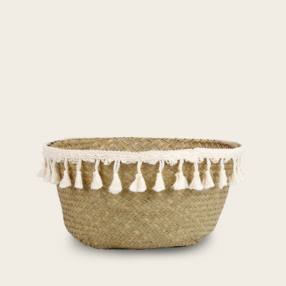 Panier en Osier<br>avec Pompon