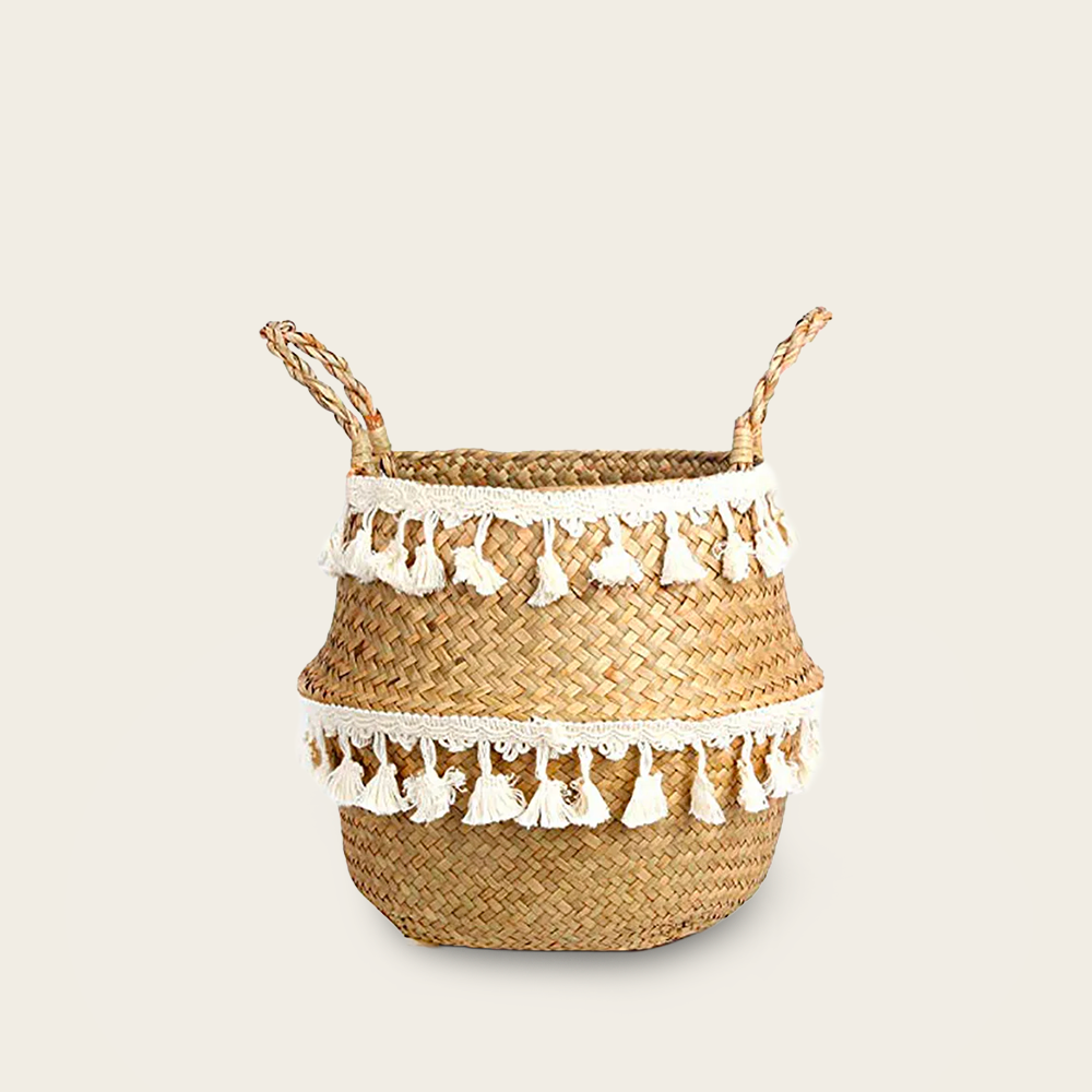 Panier en Osier<br>avec Pompon