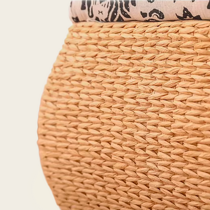 Coffre-Tabouret de Rangement<br>en osier