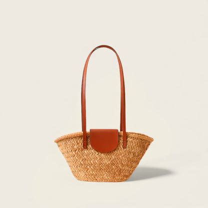 Cabas en Cuir<br>et Osier