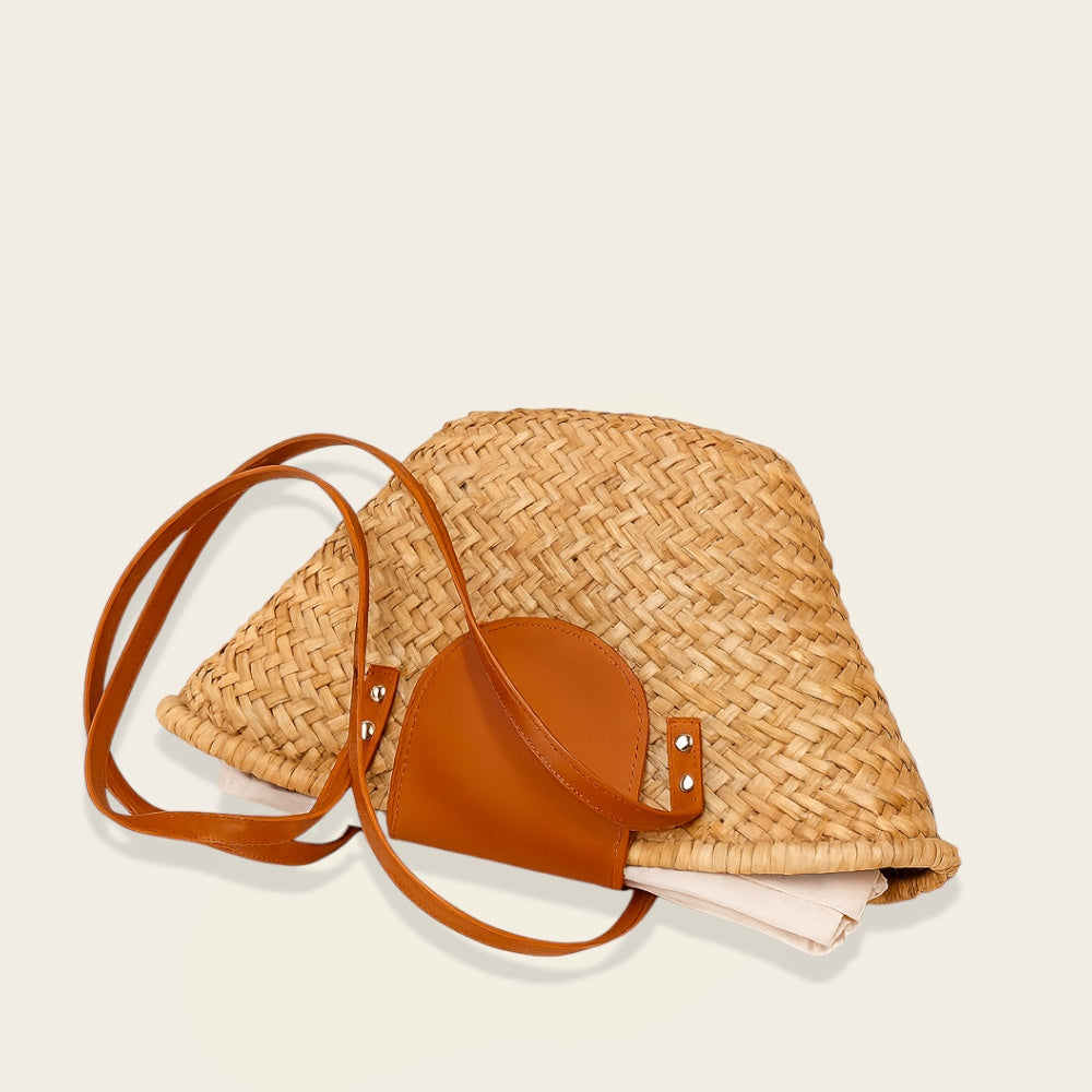 Cabas en Cuir<br>et Osier