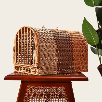 Panier de Transport<br>en Osier pour Chat