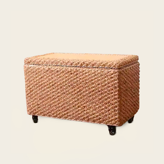 Coffre en Osier<br>sur Roulettes