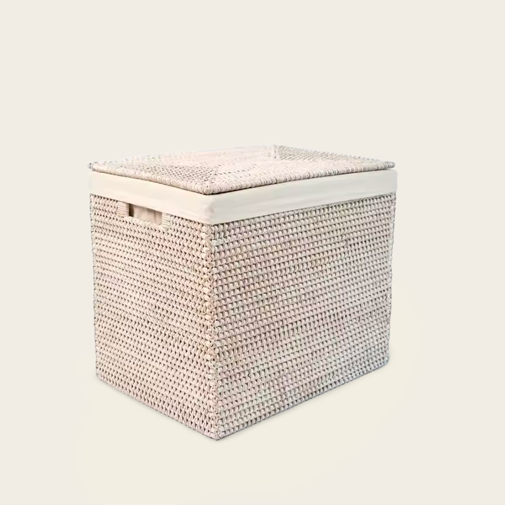 Coffre en Osier<br>Blanc