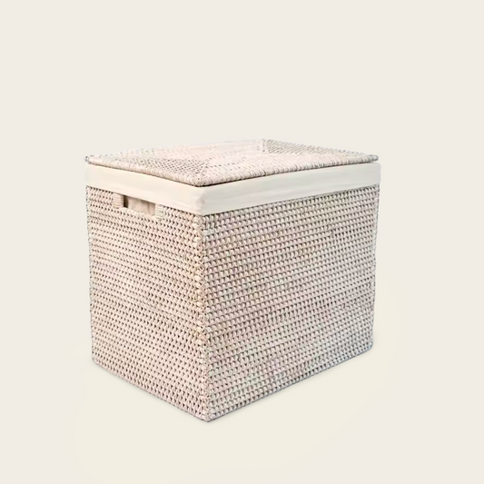 Coffre en Osier<br>Blanc
