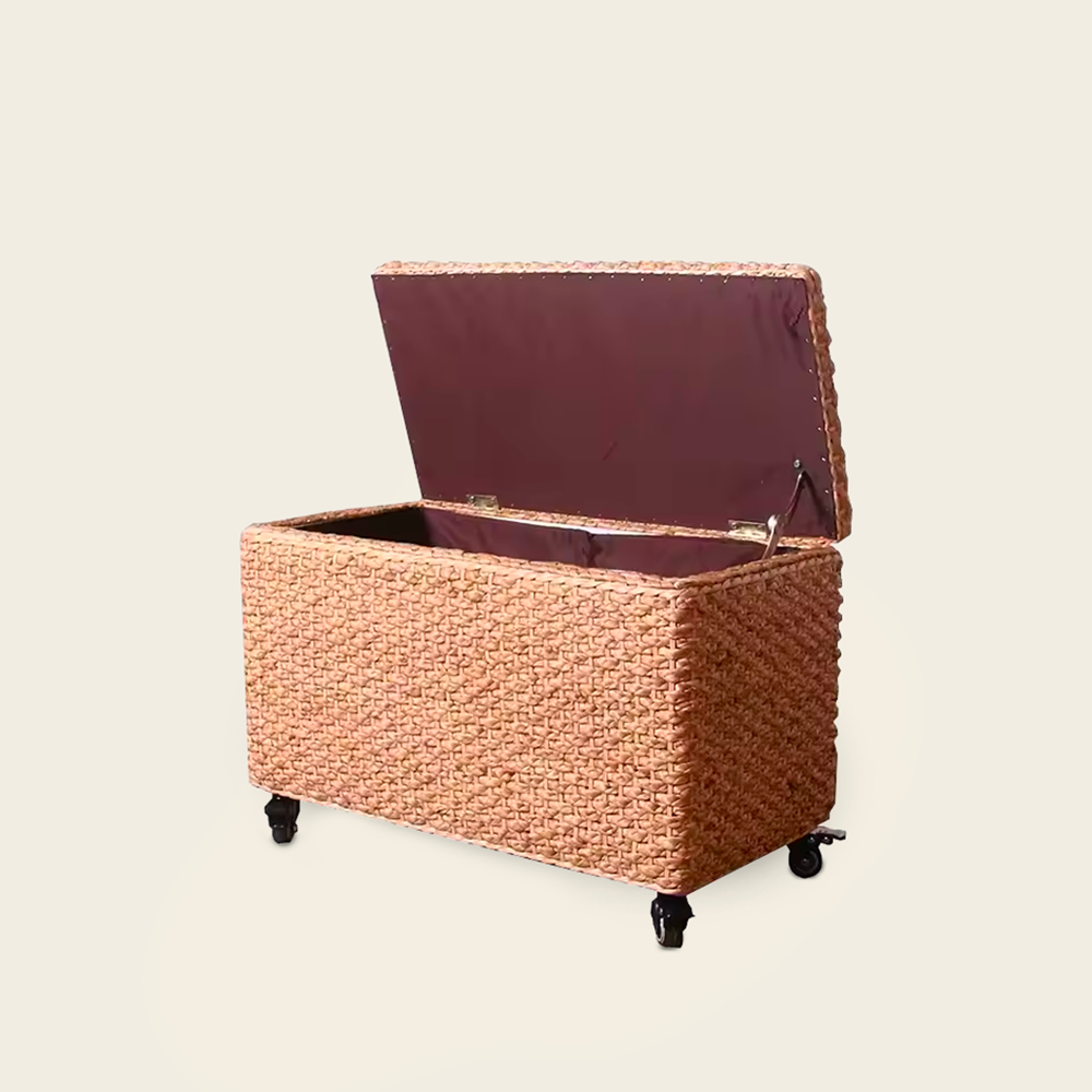 Coffre en Osier<br>sur Roulettes