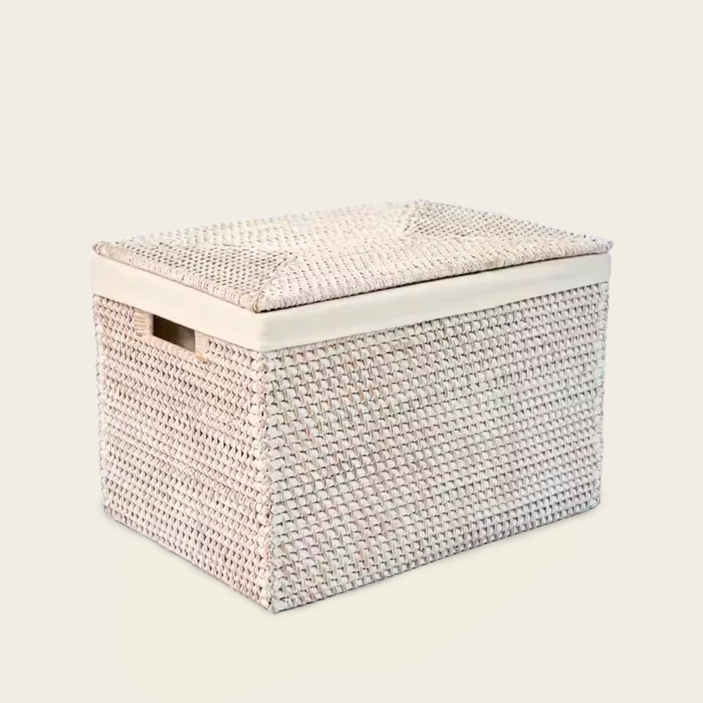 Coffre en Osier<br>Blanc