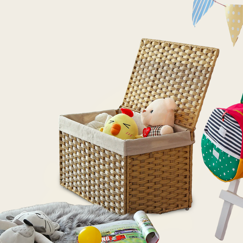 Coffre à Jouet <br>pour Bébé en Osier