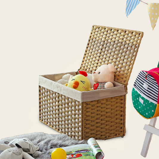 Coffre à Jouet <br>pour Bébé en Osier