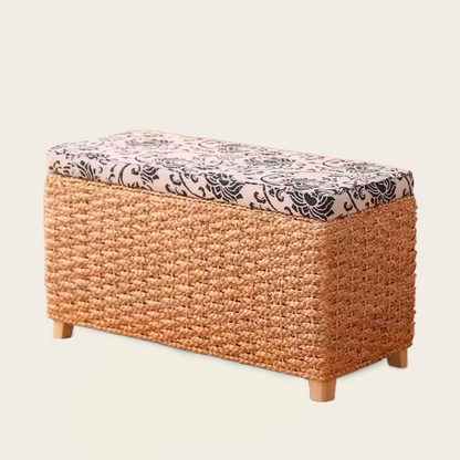 Coffre en Osier<br>Décoré