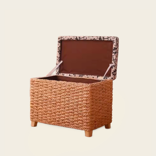 Coffre en Osier<br>Décoré