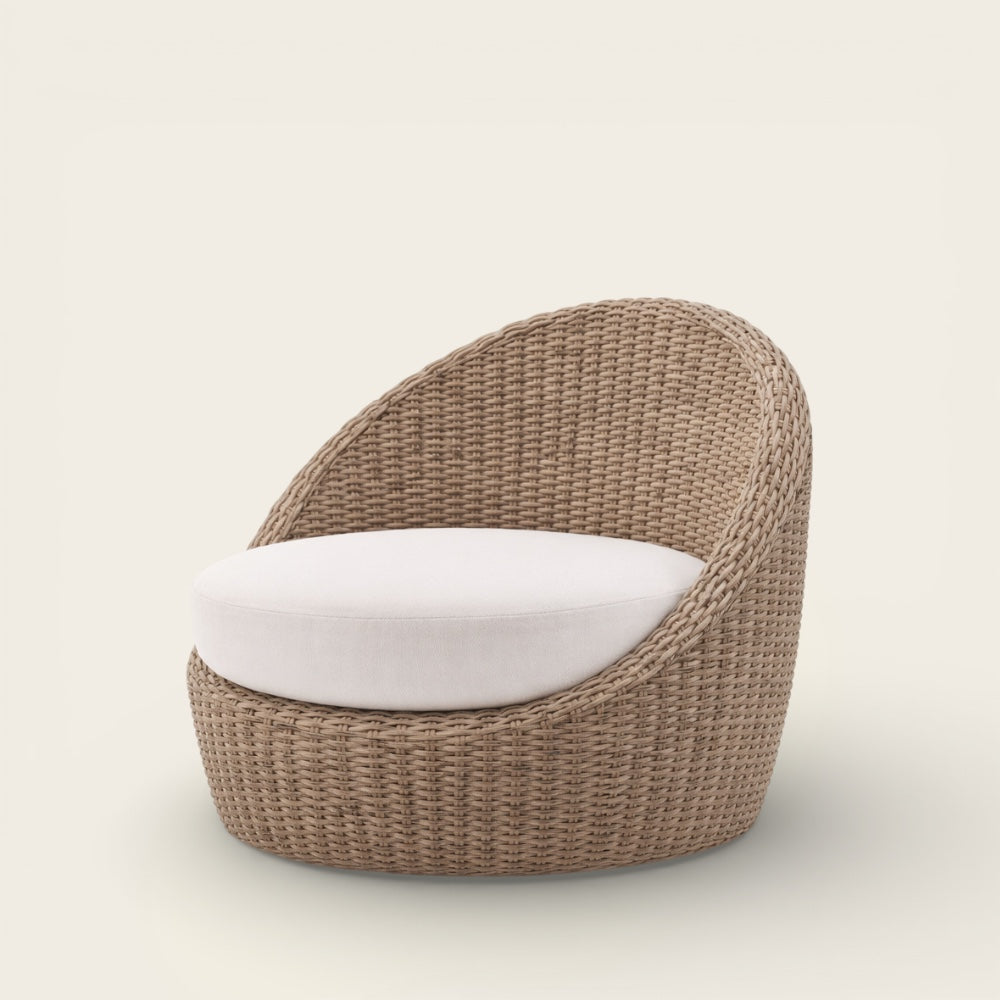 Fauteuil en Forme de Boule<br>en Osier