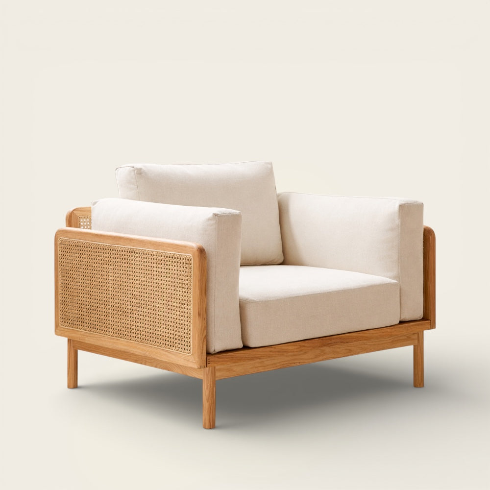 Fauteuil Blanc<br>en Osier