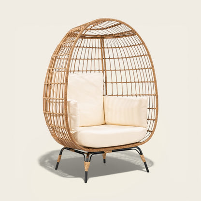 Fauteuil en Osier<br>en Forme d'Oeuf