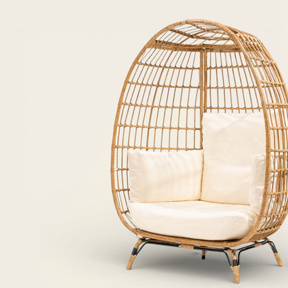 Fauteuil en Osier<br>en Forme d'Oeuf