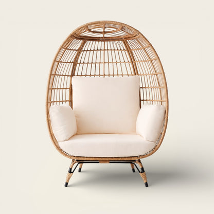 Fauteuil en Osier<br>en Forme d'Oeuf