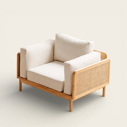 Fauteuil Blanc<br>en Osier