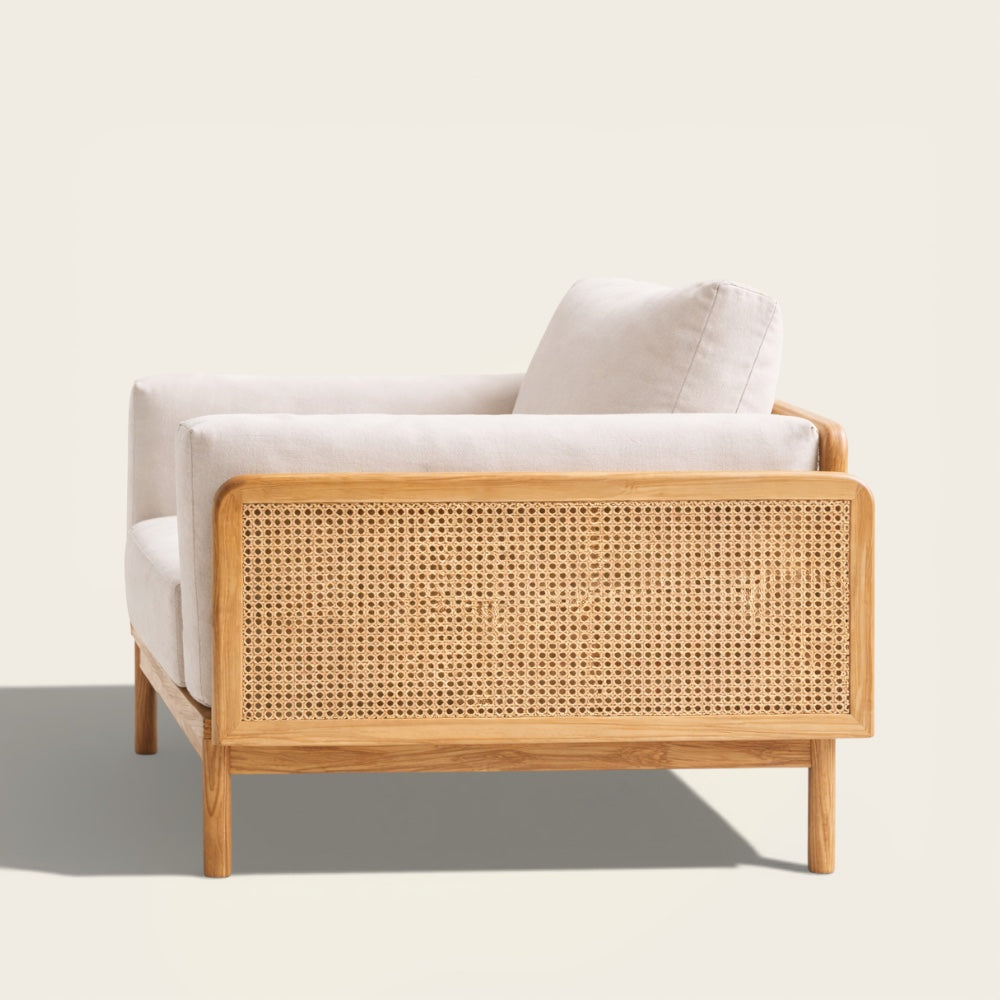 Fauteuil Blanc<br>en Osier