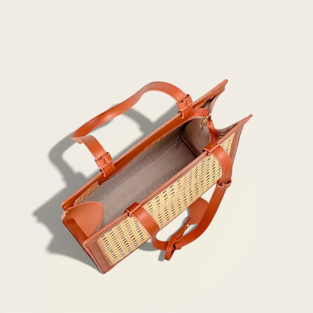 Grand Sac à Bandoulière<br>en Osier pour Femme