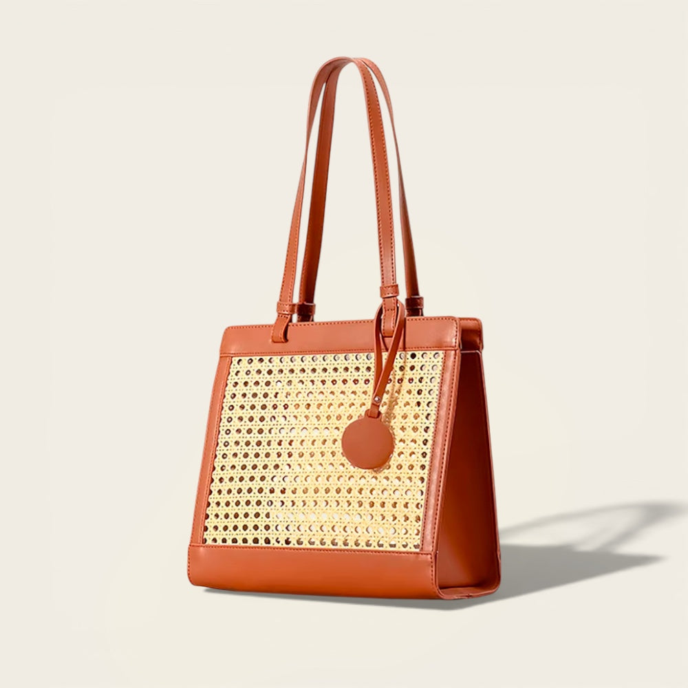 Grand Sac à Bandoulière<br>en Osier pour Femme