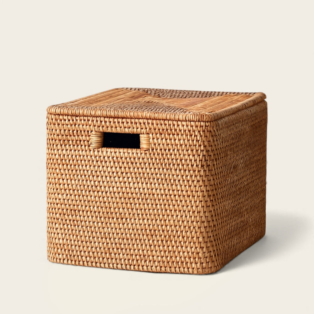 Gros Panier en Osier<br>avec Couvercle