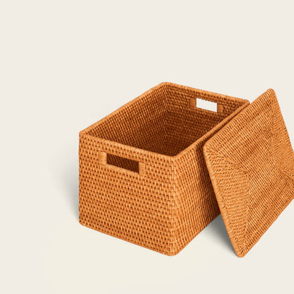 Gros Panier en Osier<br>avec Couvercle