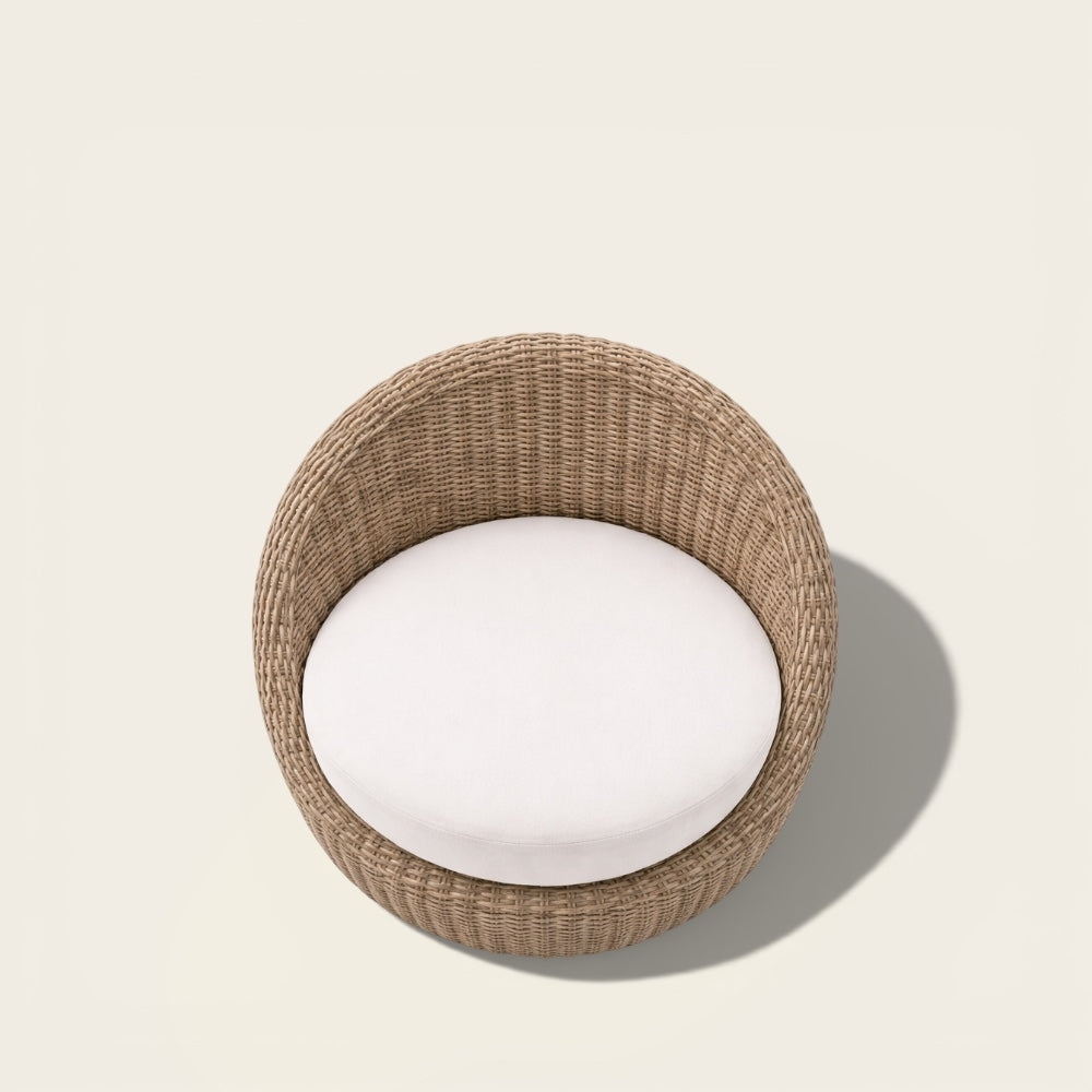 Fauteuil en Forme de Boule<br>en Osier