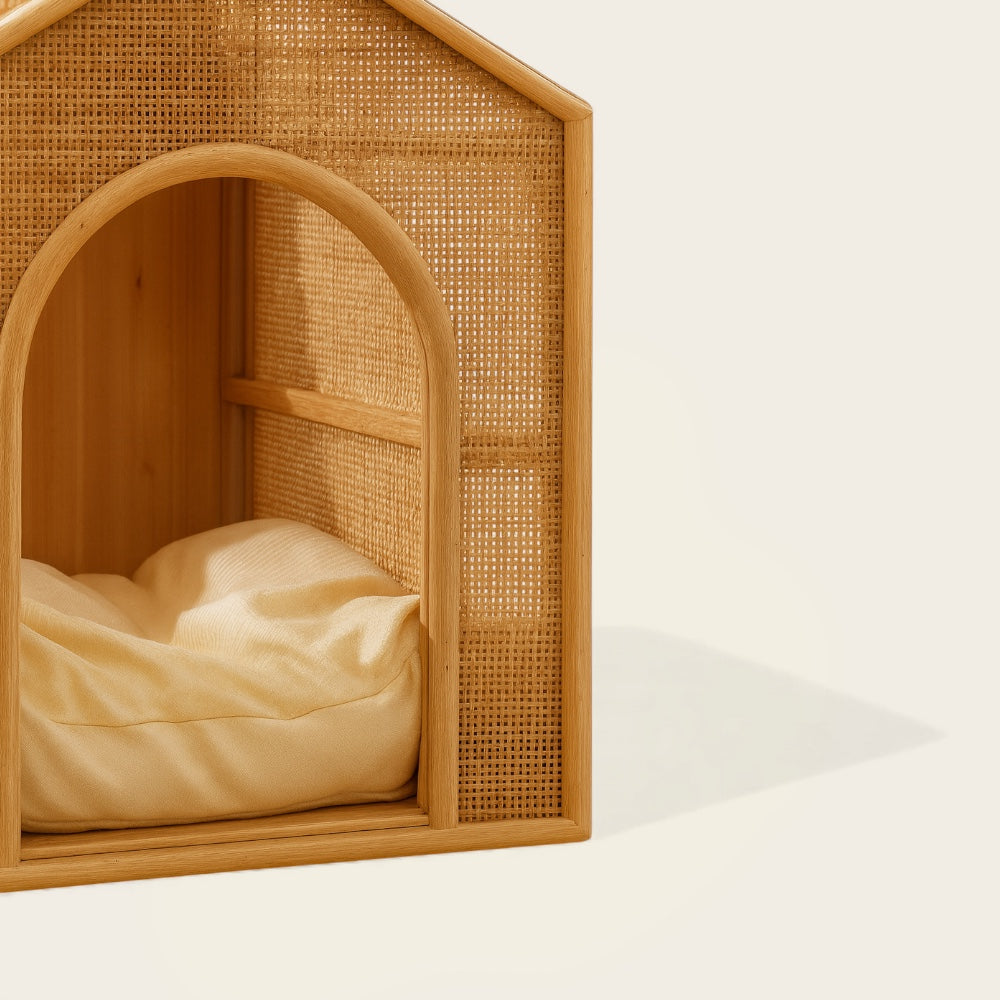 Cabane pour Chien<br>en Bois et Osier